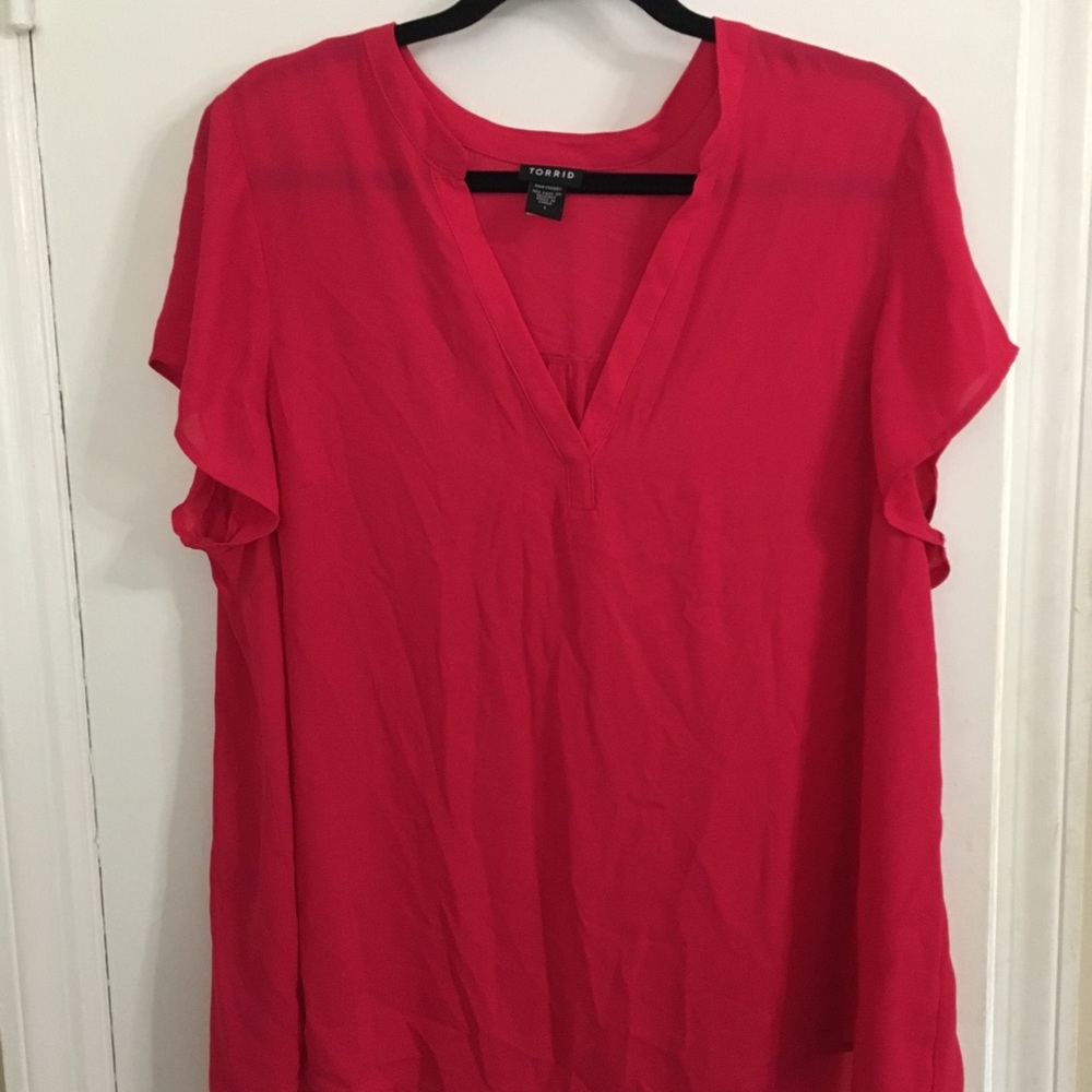 Pink shirt by Torrid!  On trend!